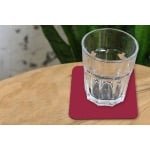 Onderzetters - Vierkant - Bruin - Rood - Effen kleur - Interieur - Onderlegger - 10x10 cm - Onderzetters voor glazen - Woonkamer - Keuken - Accessoires - 6 stuks