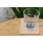 Onderzetters voor glazen - Vierkant - Beige - Effen kleur - Keuken accessoires - Onderlegger - 10x10 cm - Onderzetters - Woonkamer - 6 stuks