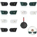 Pannendeksel Houder - 6 Paar - Pannendekselhouder - Keuken Pannendeksel Houder - Pan Deksel Houders - Organizer Houder Voor Pannendeksel - Muur Mount Pot Deksel Houder Rek - Plastic Pot Deksel Houder - Zelfklevende -Keuken Accessoires - Kunststof