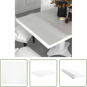 The Living Store Meubelbeschermfolie - Rechthoekig - 100x90 cm - 2 mm dik - Waterdicht en krasbestendig - Tafelbeschermer - Pvc Tafelmat - Tafelhoes - Tafeldekking - Keuken Accessoires