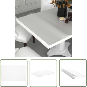 The Living Store Meubelbeschermfolie Rechthoekig 140x90cm - 2mm Dik PVC - Tafelbeschermer - Pvc Tafelmat - Tafelhoes - Tafeldekking - Keuken Accessoires
