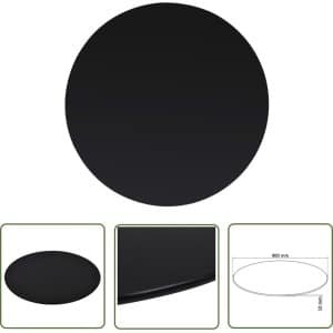 The Living Store Tafelblad Gehard Glas - 900 mm Diameter - 10 mm Dikte - Zwart - Tafelblad - Glas Tafelblad - Ronde Tafelblad - Zwart Tafelblad - Keuken Accessoires