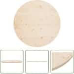 The Living Store Tafelblad - Massief Grenenhout - 90 x 2.5 cm - Onbehandeld - Massief Grenenhout Tafelblad - Ronde Tafelblad - Bruin Tafelblad - Keuken Accessoires - Eetkamer Meubilair