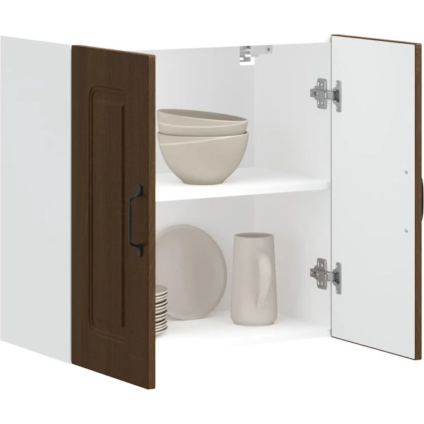 vidaXL Keukenwandkast Kalmar bruin eikenhout Keukenwandkast - Houten Keukenkasten - Opbergkasten Keuken - Bruine Eiken Meubels - Koks Accessoires