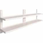 vidaXL Wandschappen zwevend - 2-laags - 2 stuks Keuken Accessoires - Wandplanken - Roestvaststaal - Opbergruimte - Kookaccessoires