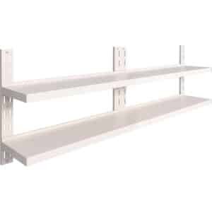 vidaXL Wandschappen zwevend - 2-laags - 2 stuks Keuken Accessoires - Wandplanken - Roestvaststaal - Opbergruimte - Kookaccessoires