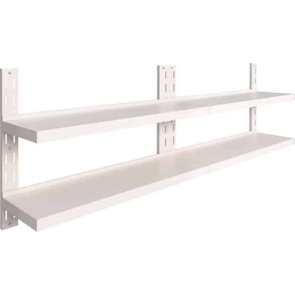 vidaXL Wandschappen zwevend - 2-laags - 2 stuks Keuken Accessoires - Wandplanken - Roestvaststaal - Opbergruimte - Kookaccessoires