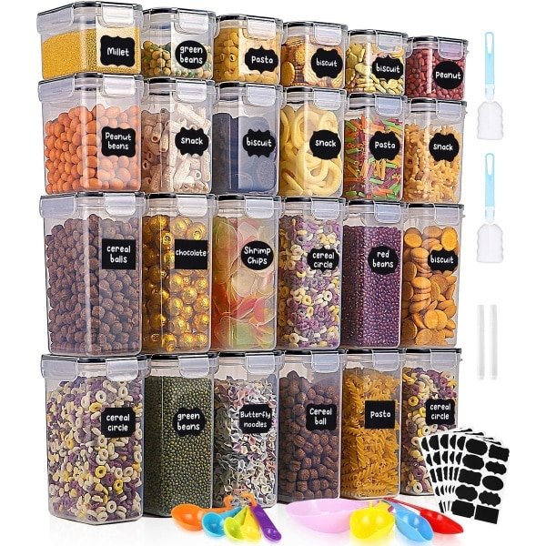 JGS ® 24-delige Set van Luchtdichte Opbergdozen voor Keuken met Accessoires