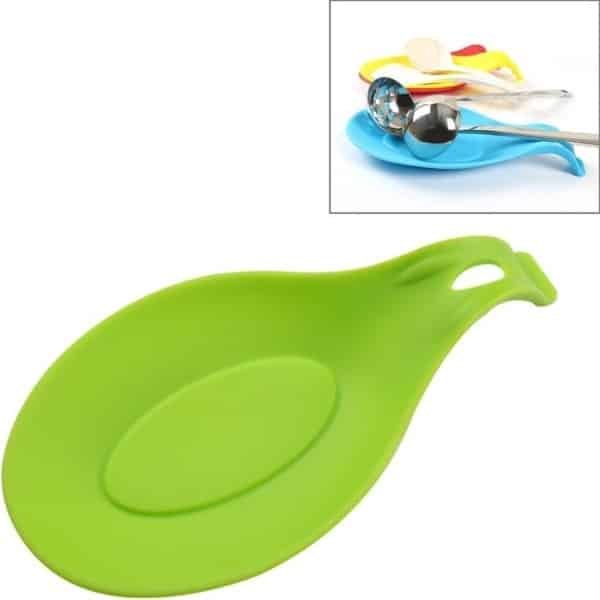 New Age Devi - Lepel-Mat Keuken-Gerei-Houder Keuken-Tool Keuken-Accessoires Hittebestendig Siliconen Houd Uw Aanrecht-Schoon 20x10-CM GROEN
