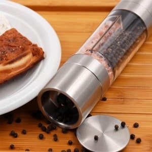 Pepermolen - Hout - Keramisch - Instelbare maalgraad - Peper en Zoutmolen set - Zout peper kruiden - Peper- & Zoutstel - BBQ Accessoires - kruidenmolen - Voor in de keuken en in restaurants - navulbare zoutmolen