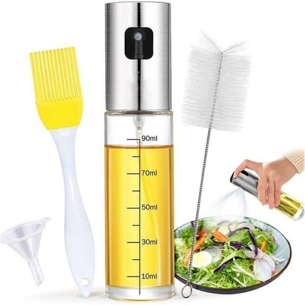 Peysaitr kookolie sprayfles - keuken olijfolie sprayer - grill accessoire - duwtype - gegradueerd - 100ml