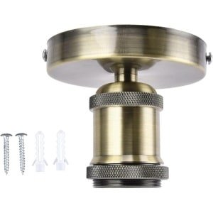 Plafondlamphouder E26 E27 Vintage met Accessoires voor Keuken Slaapkamer Woonkamer 100-240V (Bronzen)