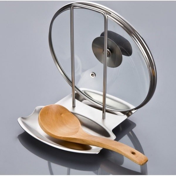 Roestvrijstalen Pan Pot Rek Deksel Rest Stand Lepelhouder Home Keuken Accessoires