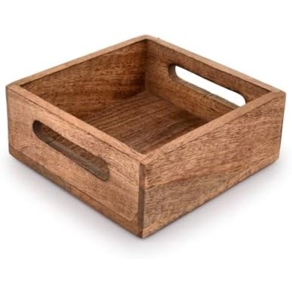 Selbro ® Mangohouten Servethouder met Brandende Afwerking voor Restaurant Decor Keuken Bar Accessoires