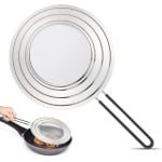 Spatbescherming pannendeksel - incl. inklapbare handgreep - 30 cm - roestvrij staal - universeel - vetspatten - keuken accessoire .