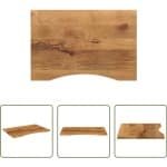 The Living Store Bureaublad met ronding 100x50x2,5 cm massief ruw mangohout - Houten Bureau Blad - Mangohout Bureau - Bureau Accessoires - Scandinavische Woondecoratie - Landelijke Keuken Decoratie