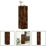 The Living Store Keukenkast 38x41,5x131,5 cm bewerkt hout gerookt eikenkleurig - Keuken Kast - Houten Kast - Opslagoplossing - Keuken Organisatie - Koks Accessoires