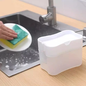 Zeepdispenser - Wit - Afwas - Zeeppomp - keuken gadget accessoires - Afwasbostel
