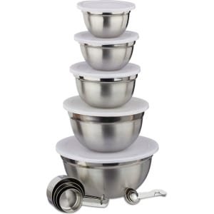 keukengerei set - 18-delig - rvs - mengkom - maatlepels - measuring cups - keuken accessoires