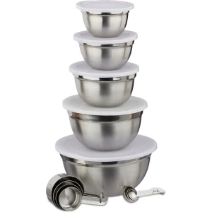 keukengerei set - 18-delig - rvs - mengkom - maatlepels - measuring cups - keuken accessoires