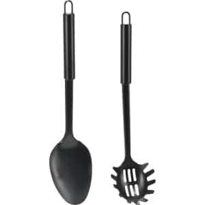 kook/keuken gerei - set van 2x stuks - zwart - RVS - keuken/kook accessoires