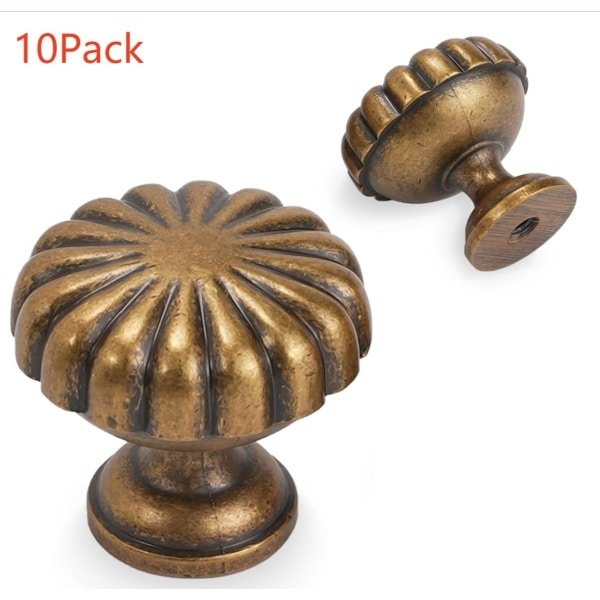 10-delige set van antieke koperen kastgrepen met vintage ladegrepen, antieke koperen hardware accessoires, zinklegering keuken ijdelheid grepen