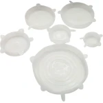 6-delige Set Siliconen Vershoud Stretch Deksels | Wit | Voedsel | Keuken Accessoires