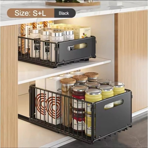 BlueTime - Set van 2 telescopische laden - Keukenrek - Keuken organizers - Keuken accessoires - aanrecht organizer - keuken organizer aanrecht - kruiden organizer - keukenorganizer - keuken accessoires organizer - keuken organizers gootsteen