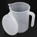 Doorzichtige Plastic Maatbekers met Deksel - Keuken Accessoires - 1000ML - Transparant - Plastic