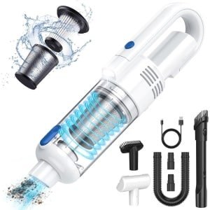 Draadloze Handstofzuiger met 9500PA Zuigkracht - 120W Oplaadbare Stofzuiger - Inclusief LED Verlichting, Organisatietas en Diverse Accessoires - Geschikt voor Auto, Huis, Keuken en Huisdierharen