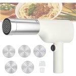 Elektrische Pastamachine - Roestvrij Staal - Draadloos & Draagbaar - Automatisch & Oplaadbaar - 5 Pastasschijven Voor Zelfgemaakte Spaghetti - Ideaal Voor Keuken