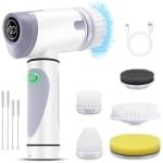 Handige oplaadbare spin scrubber - Elektrische velgenborstel met 5 borstelkoppen - Voor tegels, badkamer, keuken en vloer