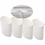 Hangende bekerhouder rollende kar accessoires plantencontainers hangende bloempotten ruimtebesparend opbergemmer potloodhouder make-up potloodhouder kantoor keuken muur organisator - Set van 4 stuks