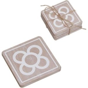 Houten onderzetters - accessoires voor keuken - 4 stuks - 10 cm