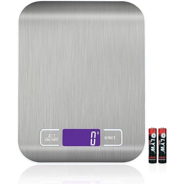 Keukenweegschaal - Digitale weegschaal - Huishoudweegschaal - Keuken Accessoires - 5KG Gewichtscapaciteit - Zilver