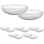 Noah | Brotmand | zwart | metaal | ⌀ 28 x 7 cm (set van 12) | fruitschaal | fruitmand | keuken decoratie | fruitschaal designdecoratie | decoratie woonkamer | decoratieve accessoires | Wood Selections