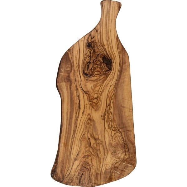 Olijfhouten Serveerplank met Ronde Afwerking - Dienblad - Snijplank - Keuken Accessoires - 100% Natuurlijk Olijfhout - 40 x 18cm