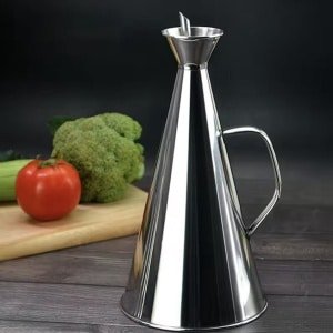 Olijfolie Fles 750ML Zilver - RVS Olie Dispenser - Azijnfles Lekvrij - Sausfles Herbruikbaar - Roestvrijstalen Keukenfles - Oliefles Kruiderij Opslagcontainer - Keuken Accessoire - Kookbenodigdheden