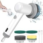 S&Dshopline® Elektrische reinigingsborstel, power spin scrubber, reinigingsborstel elektrisch, multifunctionele power spin scrubber, geschikt voor keuken, wastafel, badkamer (4 soorten hoofdreiniging)
