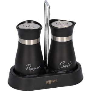 Zout en peper stel - Kruidenstrooier set - Keuken accessoires - Hervulbare potjes - Roestvrij staal en glas - Makkelijk in gebruik - Vaatwasser bestendig - Ideaal voor tafel en koken - Zwart