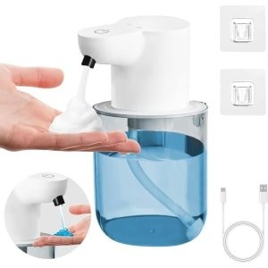 Automatische Zeepdispenser 400 ml elektrische zeepdispenser contactloos 4 standen verstelbaar IPX5 waterdicht USB-oplaadbaar met infrarood voor badkamer keuken kantoor wit - hygiëne gemak