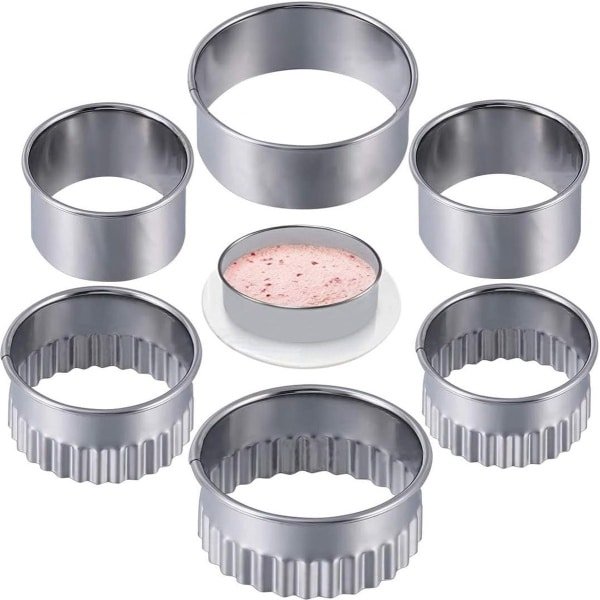 Cookie Cutters Ringen Cookie Cutters Ronde Uitsteekvorm van roestvrij staal koekjessnijder DIY Fondant Taartdecoratie Koekjes Bakken Keuken Accessoires 6 stuks