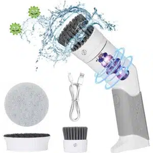 Elektrische spin scrubber met 2 reinigingskoppen - draadloos en waterdicht - ideaal voor dieptereiniging in de keuken