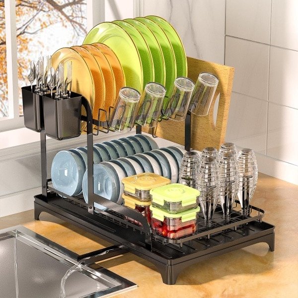 Ibenzoa® Afdruiprek met Grote Capaciteit en Handige Accessoires voor Een Opgeruimde Keuken