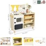 Janod Shiny Grandma - Grote Houten Keuken - Grote Uitgeruste Keuken, Met 16 Accessoires - Perfect Voor Kleine Chef-Koks - Tijdloos Design, Geïnspireerd Op Oma's Keuken - Geschikt Vanaf 3 Jaar