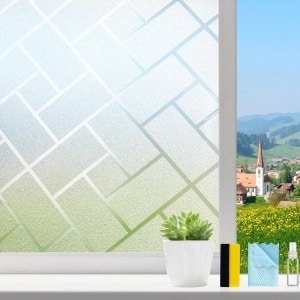 KZQ Raamfolie - Raam Privacy Film-Sticker - Anti-reflectie - Lijmloze Zelfklevende Folie - Matglas Decoratie Statische Elektrische Sticker - Zonwerende Bedekking - Geschikt voor Thuis Keuken, Woonkamer, Badkamer - 45 * 200 cm