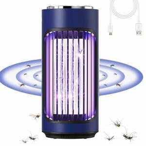 Muggenlamp-USB Elektrische UV insectendoder-360°Antimuggen lamp-Muggenvanger-Insectenlamp-Insectenvanger-Muggenmoordenaarlamp Voor Thuis, Keuken, Restaurant, Bakkerij, Balkon, Terras, K (Kleur:Blauw)