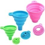 Opvouwbare Trechters Set - Zachte Siliconen Gel Inklapbare Koken Keuken Accessoires Gadgets (Blauw + Groen + Roze)