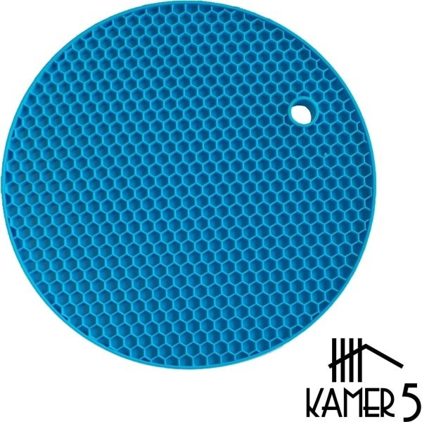 Pannen Onderzetter | Keuken Accessoires | Anti-Slip | Honeycomb | ⌀ 18 cm | Blauw