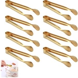 Roestvrijstalen mini-aperitieftangen - Set van 8 Suikertang voor ijs - Perfect voor bars, bruiloften en feesten Keuken buffetgrill-accessoires